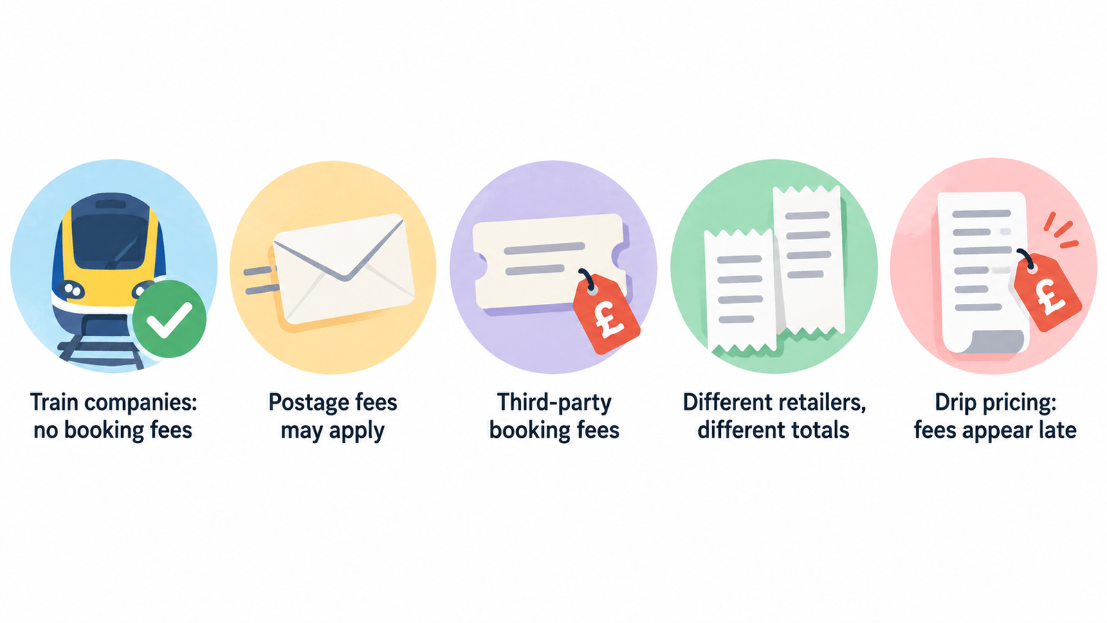One three-step numbered checklist using the section’s stated actions: look for a fees explanation, take each option to the basket stage, and compare totals.