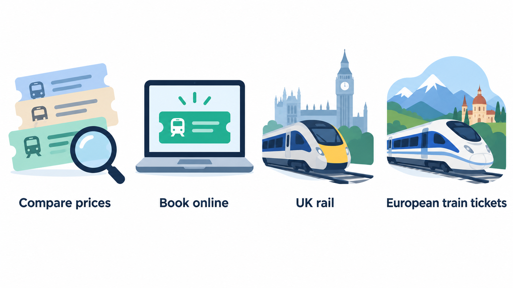 Show the four booking channels and their distinct stated roles, making clear they are not strictly like-for-like competitors.