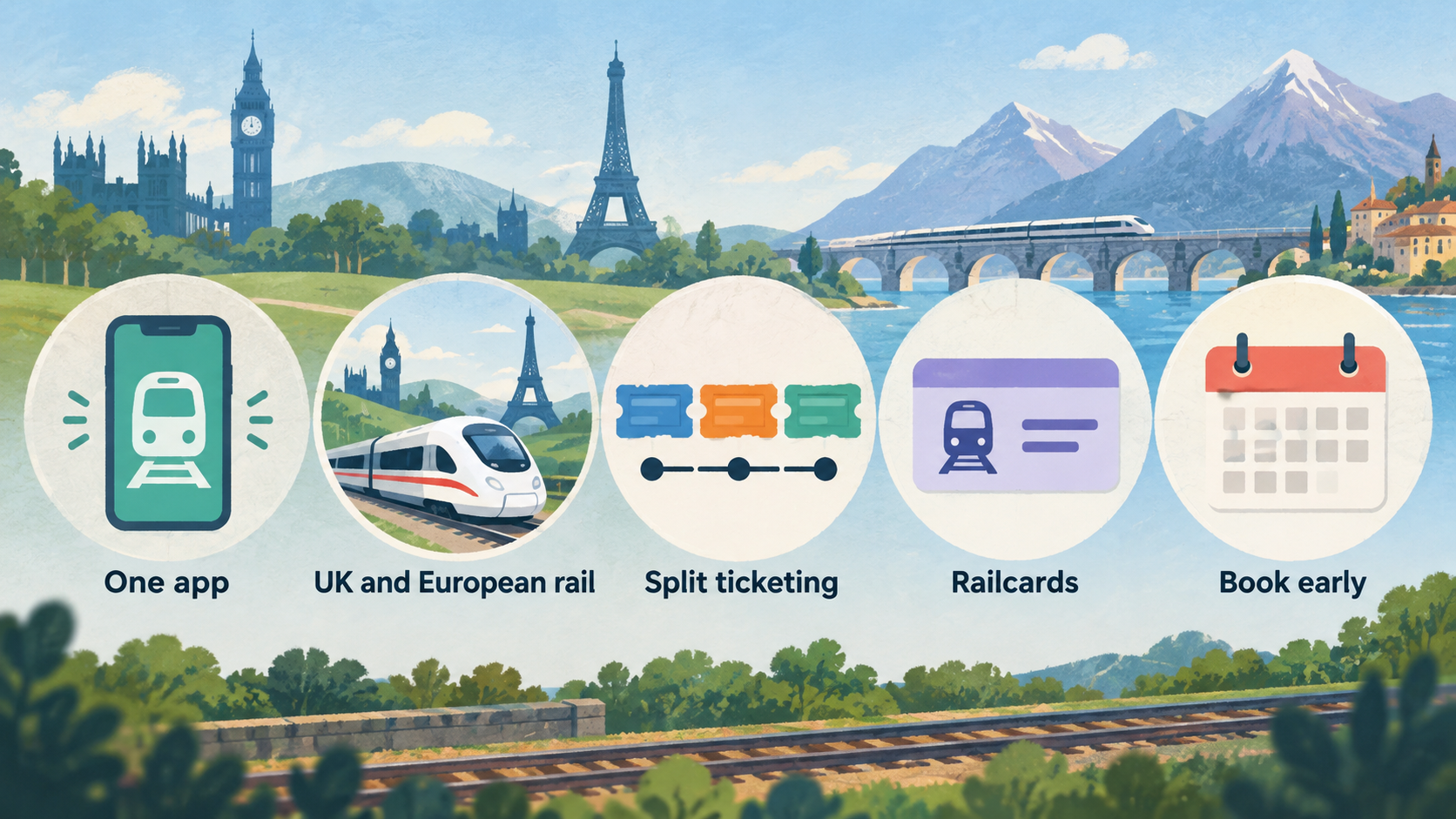 Show the Trainline app as the service reviewed, in the UK and European rail context stated in the section.