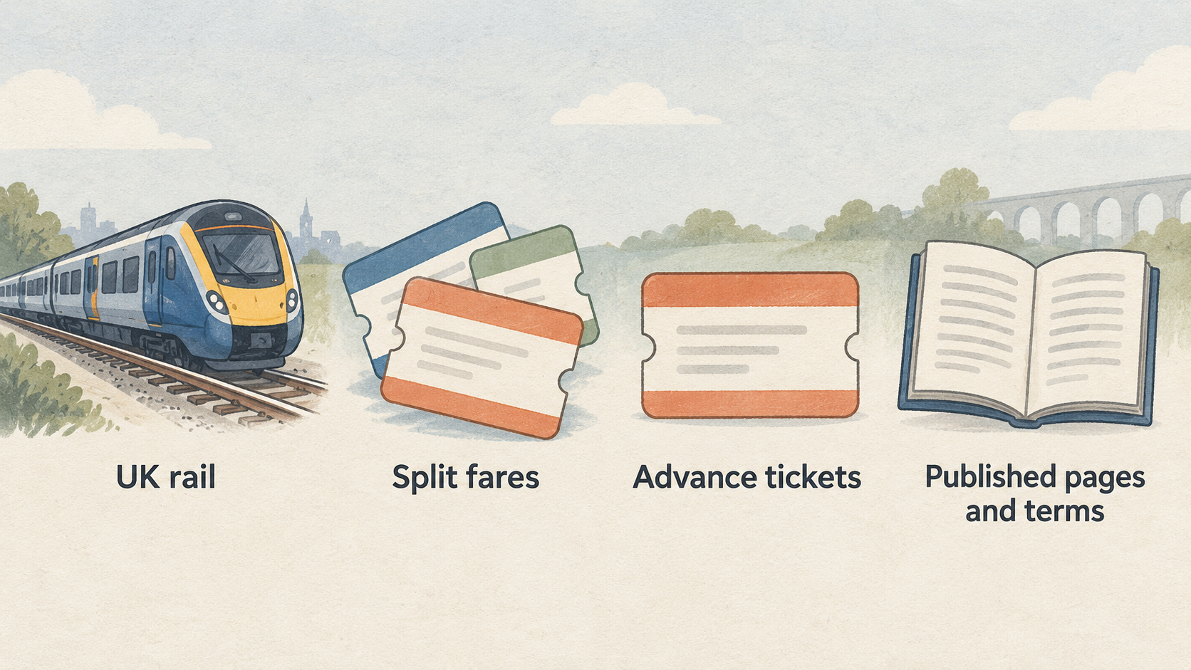 Show the fare types and discounts the article says Split My Fare searches for or supports.